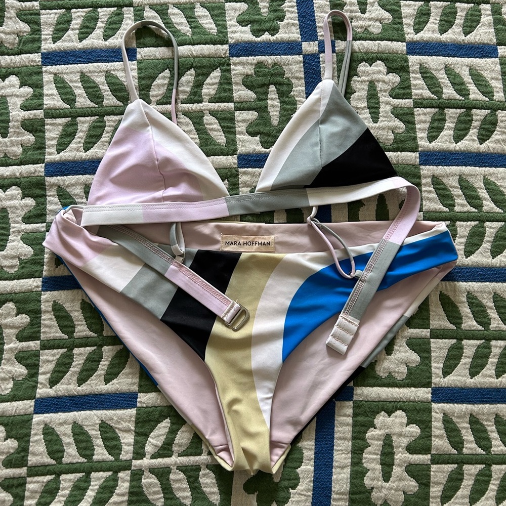 mara hoffman Astrid triangle bikini top (sm) and zoa bikini bottom (med)